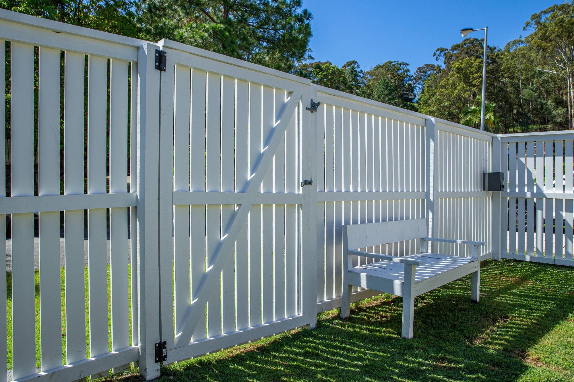 Painted timber gate built by Team 247